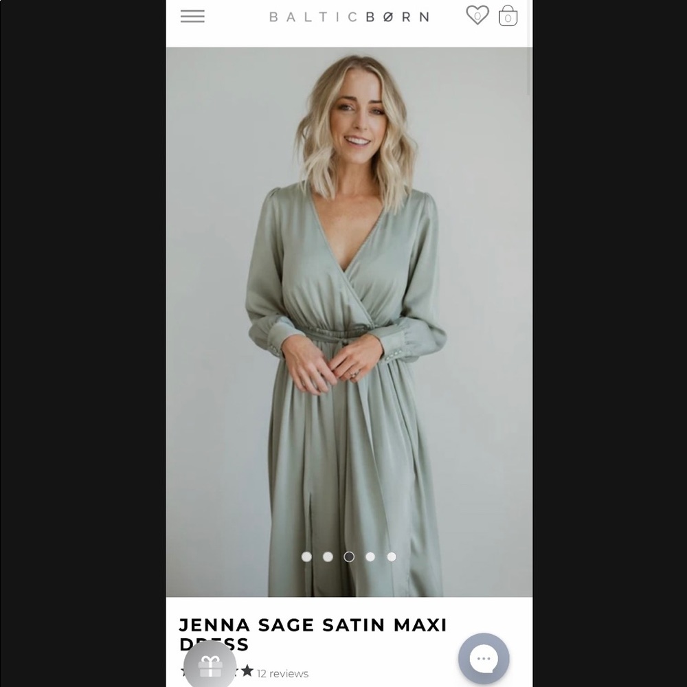 Baltic Born Sage Green Silk Maxi Dress